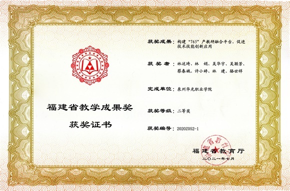 我院获福建省教学成果二等奖